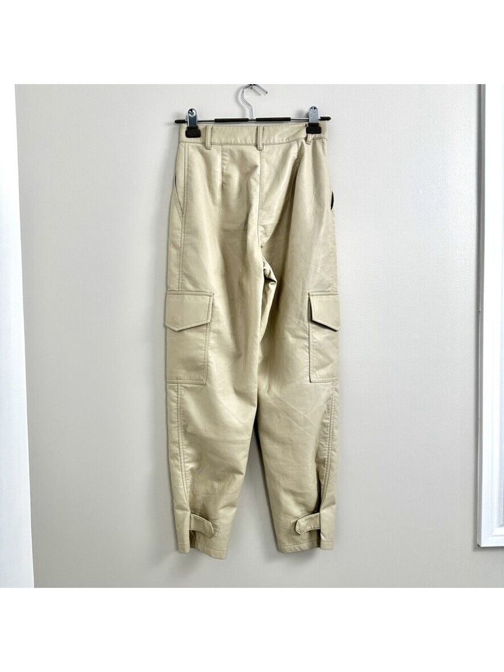 Wilfred Modern Cargo Pant Faux Leather Women's Size 0 Birch Beige - Picture 5 of 13